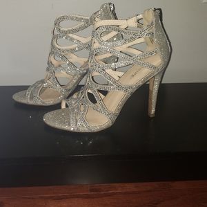 Maripe Silver Rhinestone Heel Size 8